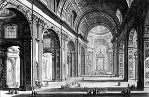 Vista del interior de la Basílica de San Pedro, de la serie 